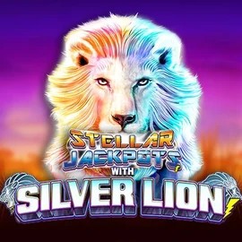 Jackpots logo of Stellar Jackpots with Silver Lion from Lightning Box Game at Sankra Casino